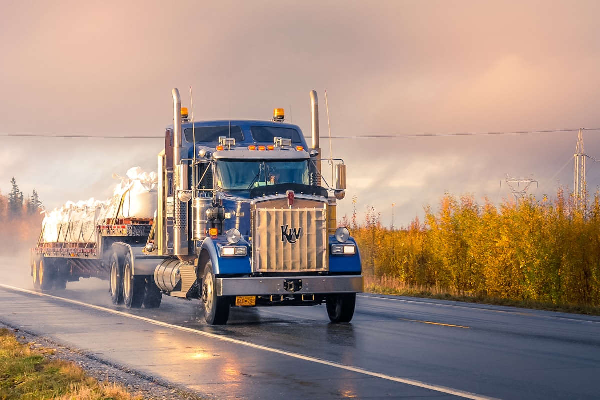 Truck on highway